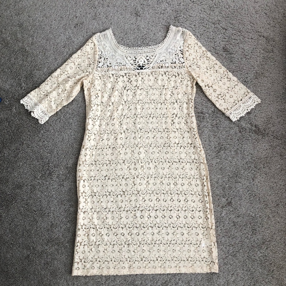 Spense Cream Lace Dress